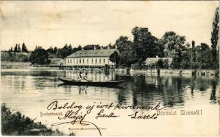 1903 Zirc, park, csónakázók. Scherer János kiadása (fl)