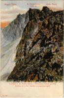 Tátra, Magas-Tátra, Vysoké Tatry; Rovátka és a Kis Viszoka a Lengyelnyereggel. Franz Pietschmann / mountain peaks in the High Tatras (EK)