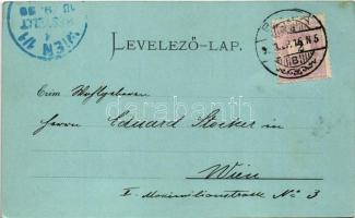 1899 Baja, Báró Eötvös József utca este, Dávid Jakab férfi szabó, Fischer Lipót üzlete, könyvnyomda....