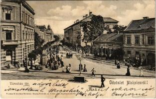 1904 Miskolc, Városház tér, Rosenvasser M., Groszman József üzlete. Vadász M. kiadása. Dunky fivérek cs. és kir. udvari fényképészek felvétele után