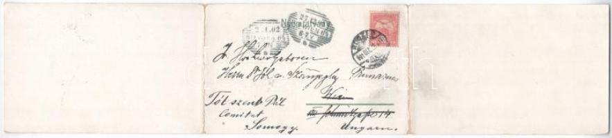 1901 Kőszeg, Güns; 3-részes kihajtható panorámalap. Róth Jenő kiadása / 3-tiled folding panoramacard...