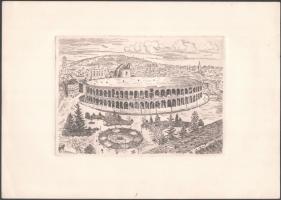 F.R. jelzéssel: Amfiteátrum látképe. Rézkarc, papír. Jelzett a karcon. 14,5x20,5 cm