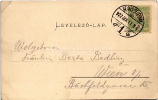 1902 Székesfehérvár, Városház tér, Takarékpénztár, üzletek. Eisler Adolf kiadása (EK)