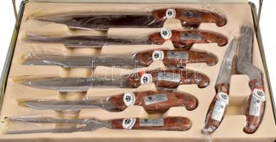 Hoffburg rozsdamentes acél konyhai vágóeszköz készlet, számzáras tartó bőröndben, új állapotban, gar...