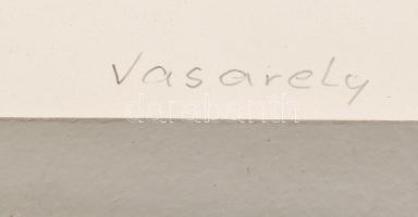 Vasarelly jelzéssel: Zebra. Nyomat, utólagos jelzéssel, üvegezett keretben, 34×28 cm