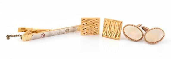 2 pár mandzsettagomb, 1 db nyakkendőtűvel