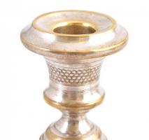 cca 1880-1914 Albert Köhler & Cie antik osztrák alpakka gyertyatartó pár, jelzettek, kis kopásny...