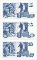 Izland 1961. 10K (3x, sorszámkövető: A00187394 - A00187396) T:I
Iceland 1961. 10 Kronur (3x, sequen...