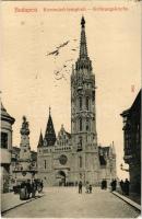 1909 Budapest I. Koronázó templom, Szentháromság szobor. Taussig A. 7985. (EK)