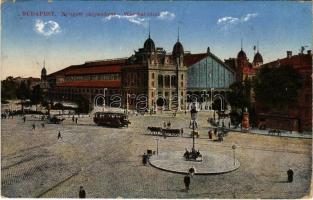 1916 Budapest VI. Nyugati pályaudvar, vasútállomás, villamos (EK)