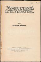 Meissner Károly: Magyarország lótenyésztése. Debrecen, 1929, Tiszántúli Könyv- és Lapkiadó Rt., 182 p. Szövegközti fekete-fehér illusztrációkkal. Átkötött félvászon-kötés, a borítón kis sérüléssel, kissé kopott borítóval, egy-két lapszélen egészen apró, minimális sérüléssel.