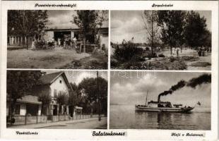 Balatonkenese, Pannónia strandvendéglő, strand, vasútállomás, hajó a Balatonon (apró szakadás / tiny tear)