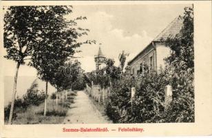 Balatonszemes, Szemes-Balatonfürdő; Felsősétány, villák (vágott / cut)