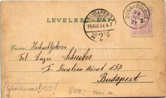 1899 (Vorläufer) Dunaföldvár, Duna-Földvár; Kossuth Lajos utca, Csonkatorony, Kálvária hegy, Szenthá...