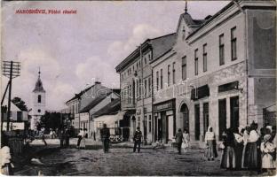 1917 Maroshévíz, Toplita; Fő tér, templom, Goldmann Hermann üzlete / main square, shops, church, shops (EK)