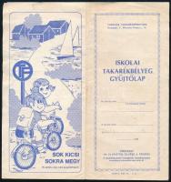 Iskolai takarékbélyegek 149 Ft értékben, gyűjtőlapra ragasztva