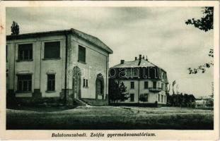 1931 Balatonszabadi, Zsófia gyermekszanatórium