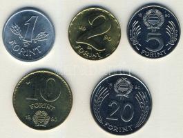 1990. 1Ft, 2Ft, 5Ft, 10Ft, 20Ft "Magyar Köztársaság" felirattal, de még "Kádár" ...