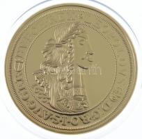 DN "Magyar Aranyóriások - I. Lipót 10 aranydukát, 1666" aranyozott Cu utánveret, tanúsítvá...
