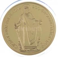 DN "Magyar Aranyóriások - Szent István 100 Pengő 1938" aranyozott Cu utánveret, tanúsítván...