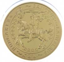 DN "Magyar Aranyóriások - Szent László 100 Pengő 1929" aranyozott Cu utánveret, tanúsítván...