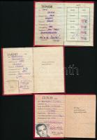 1957-1971 Magyar Szocialista Munkáspárt tagsági könyv + 2 db KISZ tagsági igazolvány