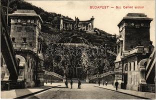 Budapest I. Szent Gellért szobor, feljáró lépcső, hídfő