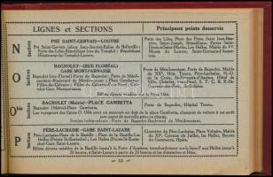 cca 1920-1930 Francia autóbusz-menetrend, 266p