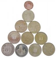 Románia 2011-2019. 50b Ni-sárgaréz (7xklf) forgalmi emlékkiadások + 2016-2021. 50b Ni-sárgaréz (3xkl...