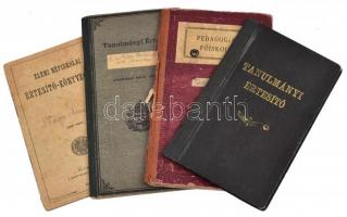 1917-1961 Tanulmányi könyvek, leckekönyvek, 4 db