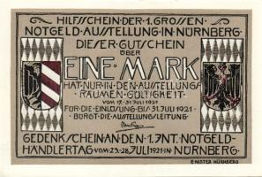 Német Birodalom/Weimari Köztársaság/Nürnberg 1921. 1M (4x) mind klf, komlett sor! T:I