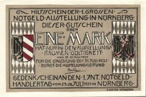 Német Birodalom/Weimari Köztársaság/Nürnberg 1921. 1M (4x) mind klf, komlett sor! T:I