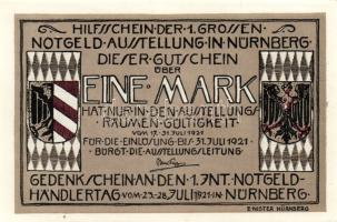 Német Birodalom/Weimari Köztársaság/Nürnberg 1921. 1M (4x) mind klf, komlett sor! T:I