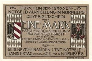 Német Birodalom/Weimari Köztársaság/Nürnberg 1921. 1M (4x) mind klf, komlett sor! T:I