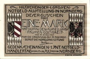 Német Birodalom/Weimari Köztársaság/Nürnberg 1921. 1M (4x) mind klf, komlett sor! T:I,I-