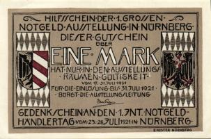 Német Birodalom/Weimari Köztársaság/Nürnberg 1921. 1M (4x) mind klf, komlett sor! T:I,I-