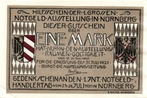 Német Birodalom/Weimari Köztársaság/Nürnberg 1921. 1M (4x) mind klf, komlett sor! T:I,I-