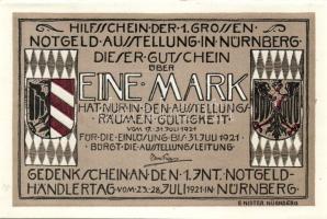 Német Birodalom/Weimari Köztársaság/Nürnberg 1921. 1M (4x) mind klf, komlett sor! T:I,I-