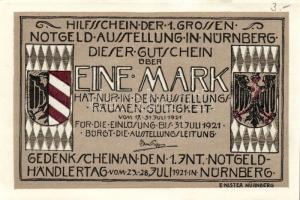 Német Birodalom/Weimari Köztársaság/Nürnberg 1921. 1M (4x) mind klf, komlett sor! T:I,I-