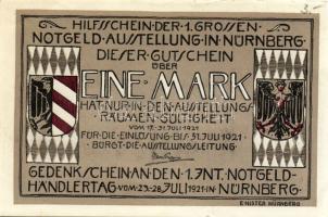 Német Birodalom/Weimari Köztársaság/Nürnberg 1921. 1M (4x) mind klf, komlett sor! T:I,I-