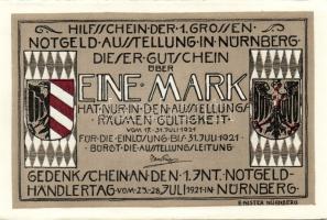 Német Birodalom/Weimari Köztársaság/Nürnberg 1921. 1M (4x) mind klf, komlett sor! T:I,I-