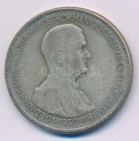 1930. 5P Ag "Horthy jobbra" T:3 patina 
Adamo P8