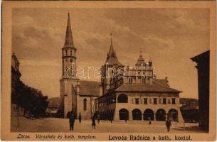 Lőcse, Levoca; Városház, katolikus templom / town hall, church