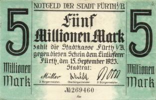 Német Birodalom/Weimari Köztársaság/Fürth 1923.9.15. 5000.000M T:II-