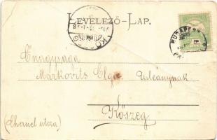 1906 Balatongyörök, Balaton-Györök; Fő utca, templom, gémeskút. Nádai Ignác kiadása (fa)