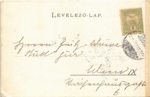 1903 Keszthely, Festetics kastély (ragasztónyom / glue mark)