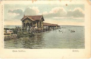 1910 Siófok, Közös fürdőház, fürdőzők. Ellinger Ede cs. és kir. udvari fényképész (r)