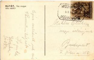 1938 Rátót (Vas megye), Széll kastély + "VASSZENTMIHÁLY POSTAI ÜGYN." (fl)