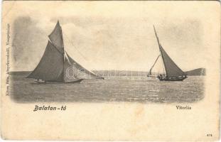 1919 Balaton, vitorlások. Köves Béla kiadása (EB)