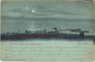 1899 Balatonboglár, régi kikötő. Simon Géza kiadása (ázott sarkak / wet corners)